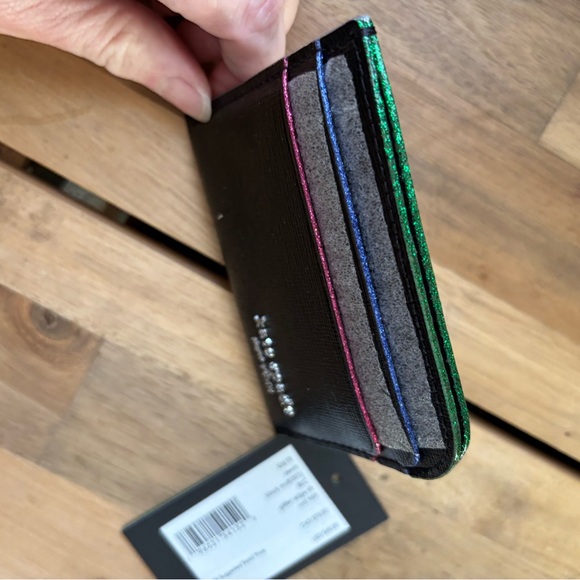 ♠️KATE SPADE nwt New York Devin Black multicolor card holder saffiano leather - Picture 7 of 12